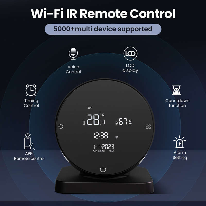 AGSIVO 3 In 1 Tuya Wifi Infrared IR Remote Controller Alarm Clock Temperature and Humidity Sensor Co
