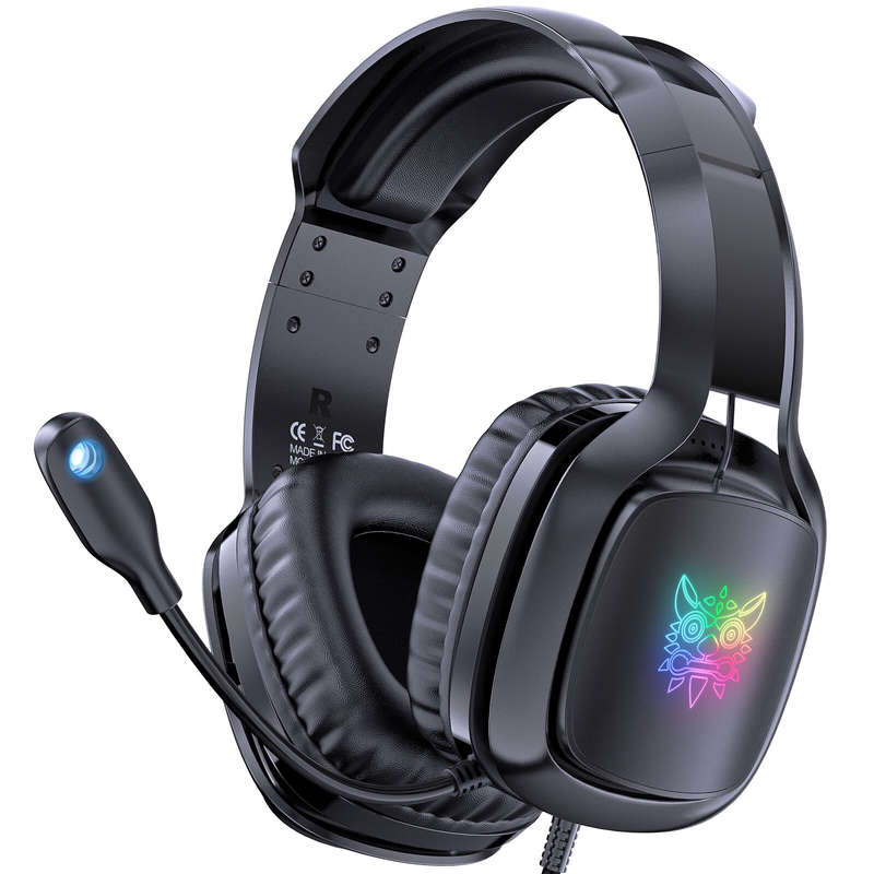 ONIKUMA X21 RGB Gaming Headset GB Light Stereo Noise Canceling Headphones with Mic Audio Adapter