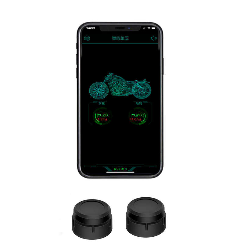 2X 2.4GHz Motorcycle Tire Pressure Monitor Bluetooth 5.0 Tire Pressure Monitor Wireless Tire Pressur