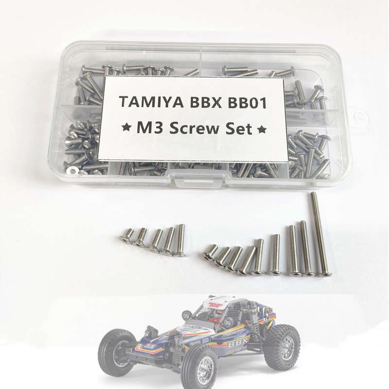 Screws Set Stainless Steel M3 Hexagon Socket Screw Flat Round Head For 1/10 TAMIYA BBX BB01 RC Car P