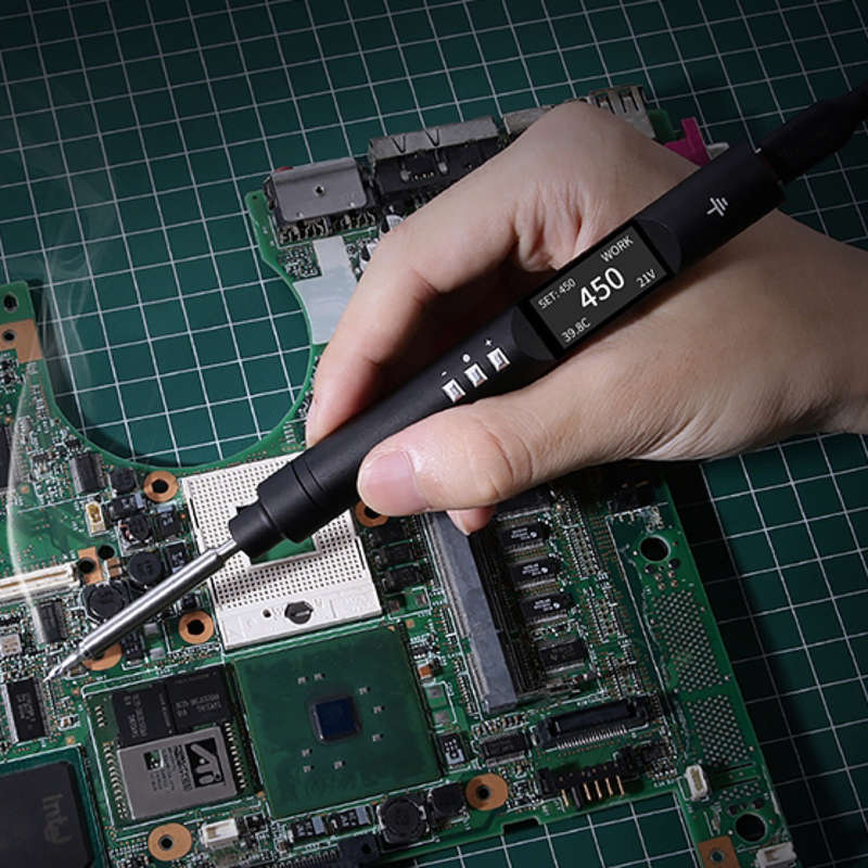 PTS200 T13 100W PD3.0 Smart Soldering Iron CNC Metal Housing Software Upgradeable Programing Compati