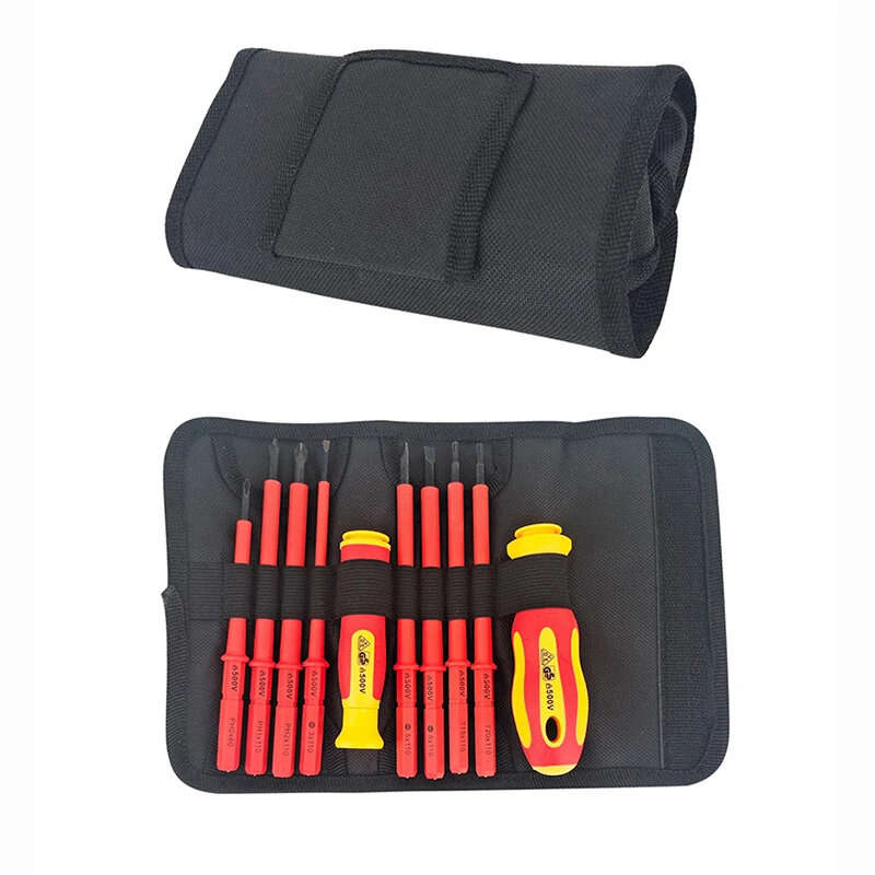 10 in 1 Insulated Screwdriver Set Home Maintenance Electrician Kit Anti Electric Red Ergonomic Handl
