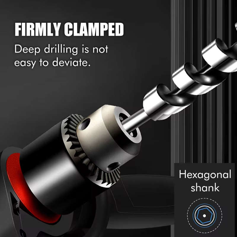 6PCS 6-16mm High Carbon Steel Woodworking Roller Drill Set 230mm Hexagonal Handle Fried Dough Twists