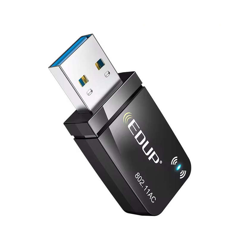 EDUP 1300Mbps USB3.0 Wifi Adapter Network Card 5.8Ghz 2.4Ghz Dual Band Wireless Win11 AC USB Adapter