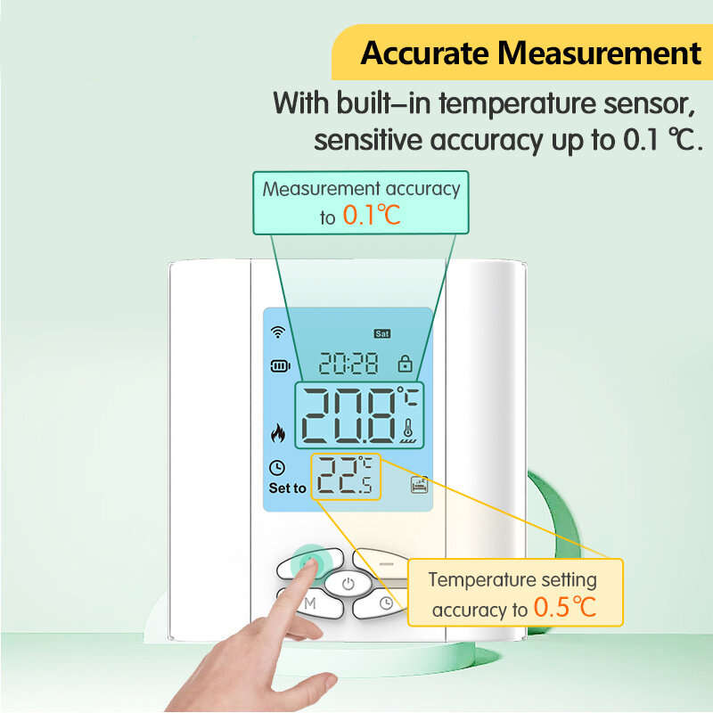 Tuya Zigbee3.0 Smart Thermostat for Water Gas Boiler Valve Smart WiFi Wireless Temperature Controlle