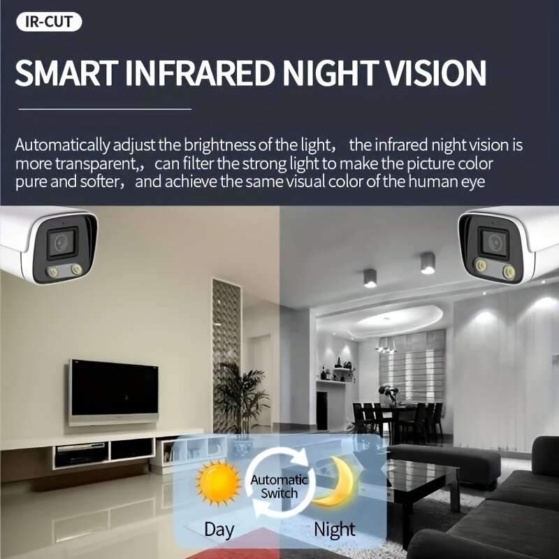 4K 8MP Wireless IP Camera Audio Outdoor H.265 Onvif Metal Bullet Waterproof CCTV Home Color Night Vi