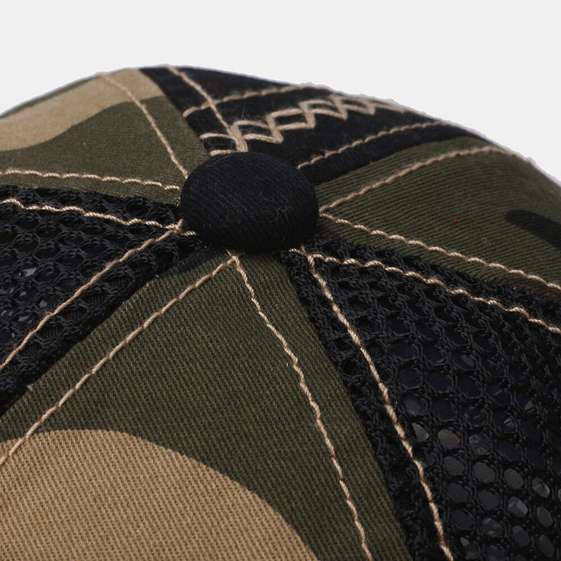 Collrown Unisex Camouflage Pattern Breathable Mesh Casual Brimless Beanie Landlord Hat Skull Hat
