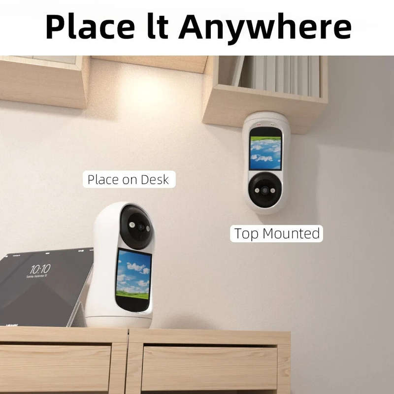 3MP 2K PTZ Wifi IP Camera Video Call with 2.8 Inch IPS Screen Baby Cry Sound Detection Security IP C