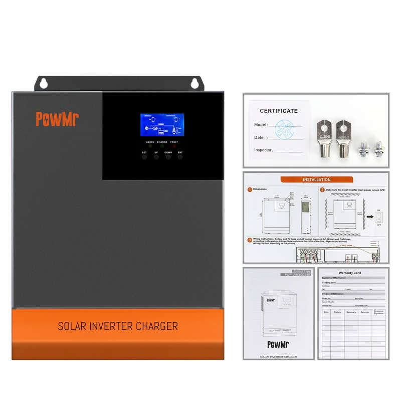PowMr 5000W High Frequency Pure Sine Wave Photovoltaic RV Inverter Lithium Battery 48V to AC220/230V