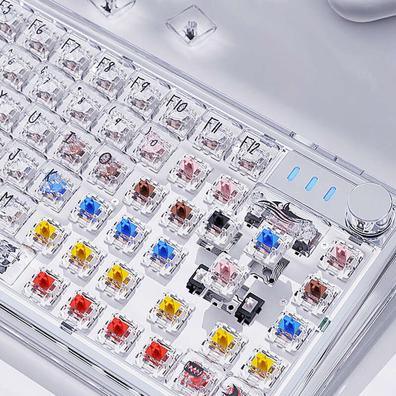 Attack Shark K75 81 Keys Transparent Mechanical Keyboard Wired RGB Hot-Swappable Dual ISSP Sound Dea