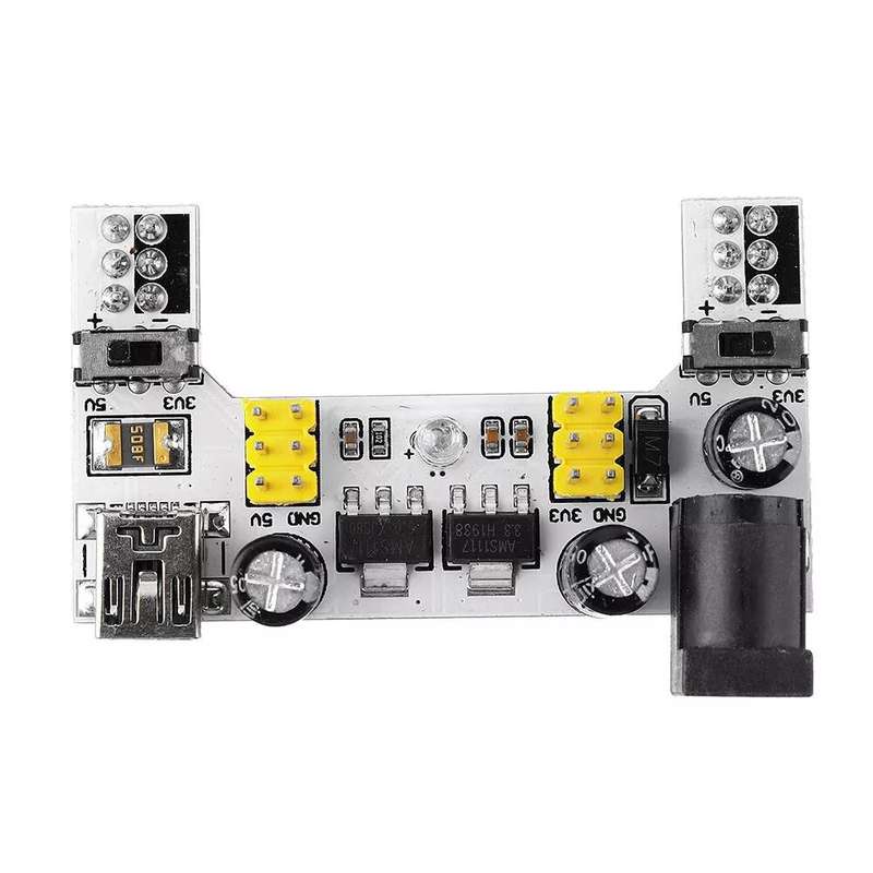3Pcs MB102 2 Channel 3.3V 5V Breadboard Power Supply Module White Breadboard Dedicated Power Module