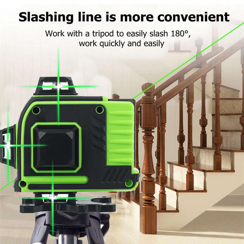 16 Line 360 Horizontal Vertical Cross 3D Green Light Laser Level Self-Leveling Measure Super Powerfu