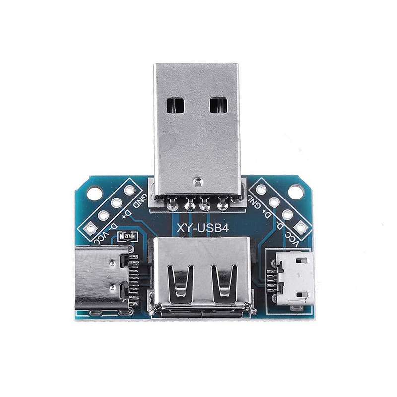 5pcs USB Adapter Board Male to Female Micro Type-C 4P 2.54mm USB4 Module Converter