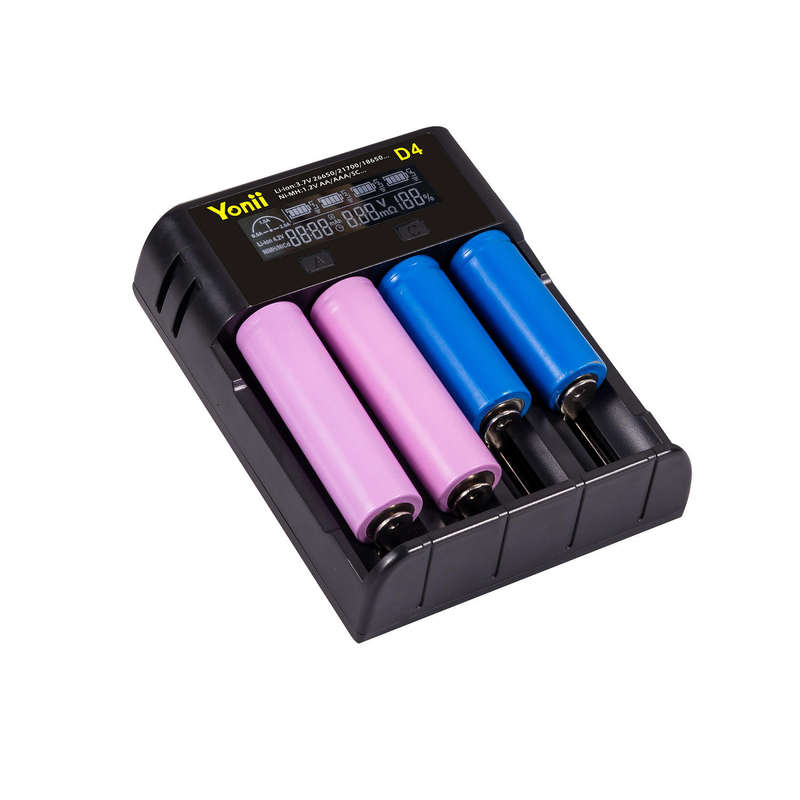 Yonii D4 Four Slot USB Rechargeable Lithium Battery Charger Multi-functional Intelligent Charger for