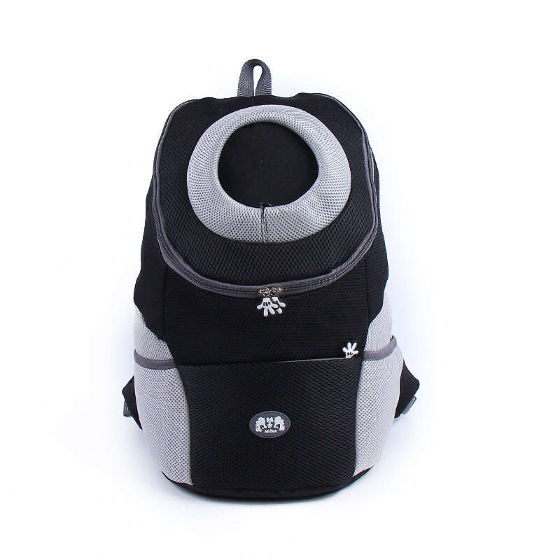 Outdoor Pet Dog Carrier Bag Pet Dog Front Bag Double Shoulder Portable Tr...-(SIZE. L Color1 Black )