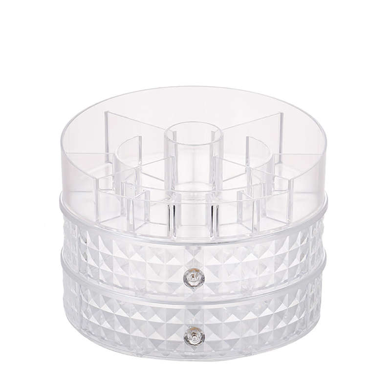 360 Degrees Rotating Cosmetic Storage Box Desktop Home Skin Care Organizer Storage Rack Dressing Tab