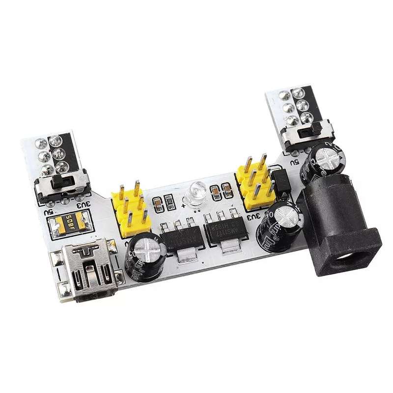 3Pcs MB102 2 Channel 3.3V 5V Breadboard Power Supply Module White Breadboard Dedicated Power Module