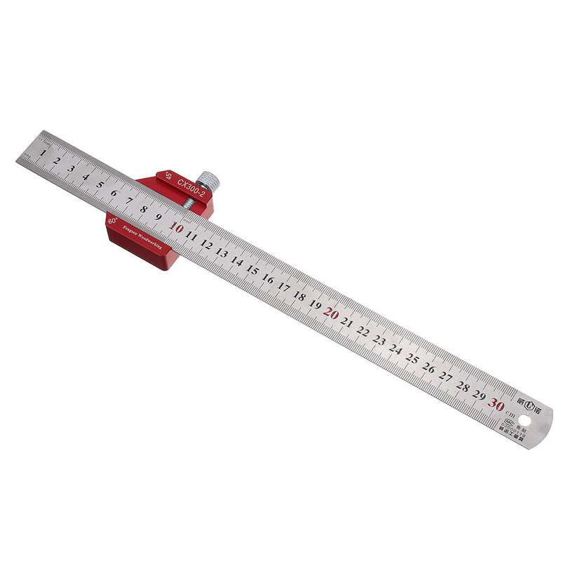 Drillpro CX300-2 Adjustable 45/90 Degree Metric and Inch Line Scribe Ruler Positioning Measuring Rul