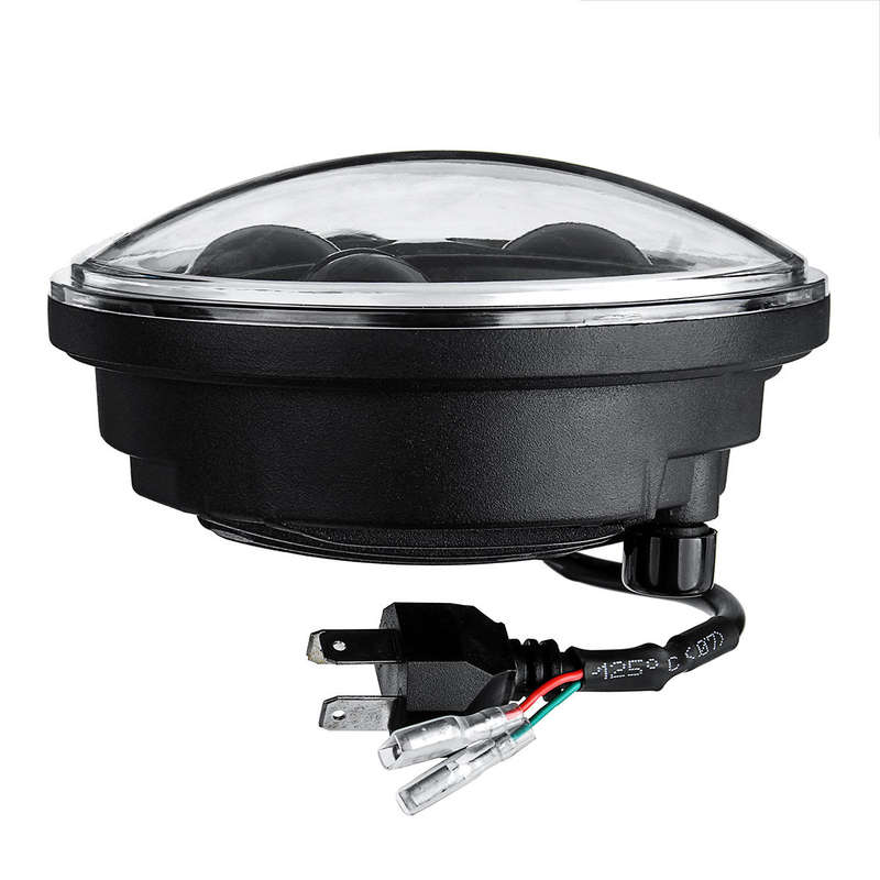 5.75'' 75W 6000K DRL Amber Halo Angle Eyes Projector LED Round Headlights Low/High Beam Turn signal