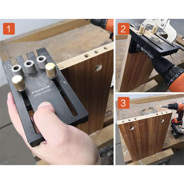 Dowelling Jig Set Aluminium Alloy 3 In 1 Woodworking Dowel Drilling Position Jig Drilling Guide Kit