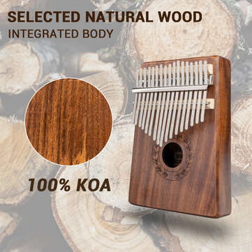 NAOMI Kalimba 17 Key Thumb Piano Solid Koa Acacia Wood Mbira Finger Piano