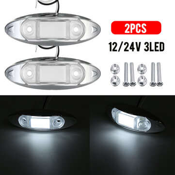 2PCS 3 LED Side Marker Lights Position Lamp For Car Truck Trailer Lorry (COLOR: WHITE)