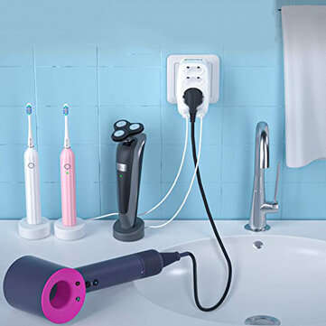 4000W 250V USB Socket Adapter 5-in-1 Multiple Plug 3 Way Multi Plug Double Euro and 1 Schuko Multi S