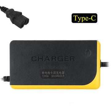 72V 3A Lithium Battery Charger For Electric Bicycle Skateboard E-bike Scooter (TYPE: C)