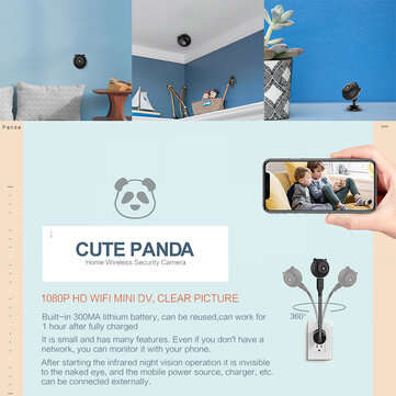 Little Bear Baby Monitor Mini IP Camera Night Vision Wifi Camera Motion Detections Recorder IP Camer