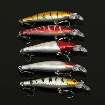 ZANLURE Lot 56 Mixed Minnow Fishing Lures Bass Baits Crankbaits Sharp Hooks Tackle Set