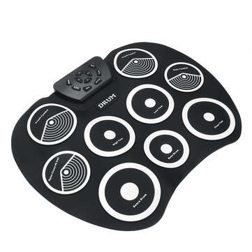 Portable Electronic Roll Up Drum Set Kit 9 Silicon Pad for Beginner