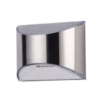 2PCS Stainless Steel LED Solar Fence Wall Light Outdoor Waterproof Step Lamp for Garden Decor