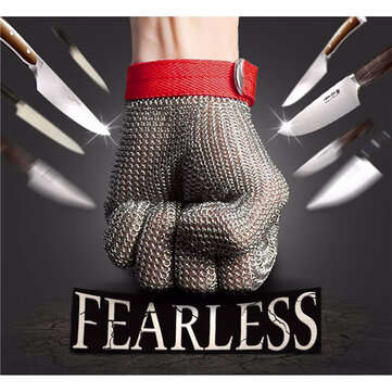 Safety Cut Stab Resistant Stainless Steel Metal Mesh Gloves Grade 5