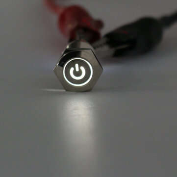 12V Push Switch Self Locking Switch 4 Pin Led Push Button Switch Latching Power S... (COLOR.: WHITE)