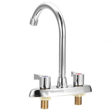 Electroplating Process Hot and Cold Water Faucet With 2 Stainless Steel Hose