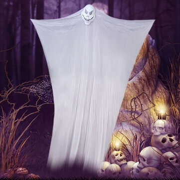 Halloween Ghost Hanging Decorations Scary Creepy Indoor/Outdoor Decor 6.6x10.8ft (COLOR: WHITE)
