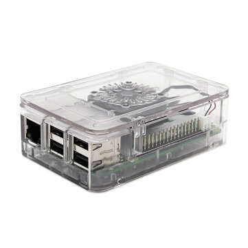 ABS Enclosure Case Support Cooling Fan For Raspberry Pi Model 3B / 2B / B+ (COLOR.: TRANSPARENT)