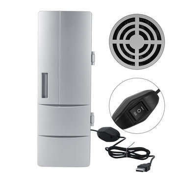 USB Mini Fridge Portable Refrigerator Beverage Drink Can Cooler Warmer Freezer