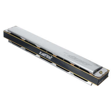 EASTTOP T2401 Polyphonic Harmonica Silver 24-hole C-tone Monophonic High Cost-effective Harmonica Su