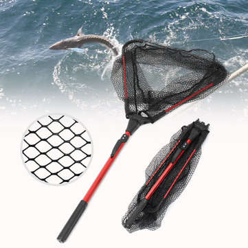 ZANLURE Aluminum Alloy 80cm Single Triangular Ultra-Light Folding Handle Fishing Landing Net