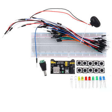 3Pcs 830 Point Solderless Breadboard 195pcs Jumper Cable MB-102 Power Supply Module Complete Kit