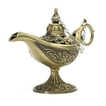 Magic Wishing Lamp Bronze Retro Classic Desktop Decoration Gift Zinc Alloy Light Home Holiday Decora