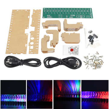 WangDaTao DIY Single-row Breathing Music Spectrum Kit Soldering Practice Prod... (LIGHT COLOR: BLUE)