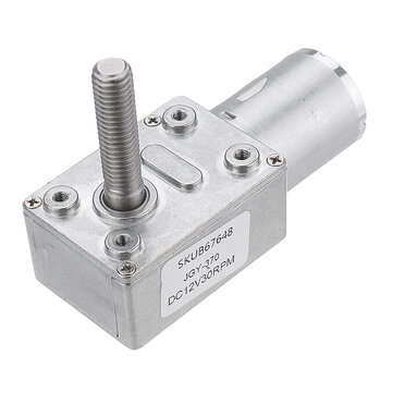Machifit JGY370 DC 12V Worm Gear Motor 10/30/90/150RPM Turbine Self-locking... (ROTATE SPEED: 30RPM)
