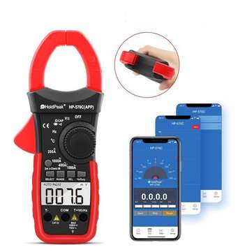 HoldPeak Digital Clamp Multimeter HP-570C-APP 1000A AC/DC Current Voltage Temperature Meter Link to