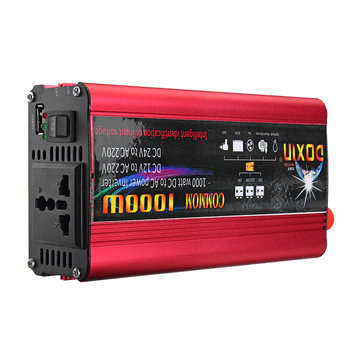 DOXIN Power Inverter 2000W Peak Modified Sine Wave Converter DC 12V/24V To AC 220V USB Plug Port