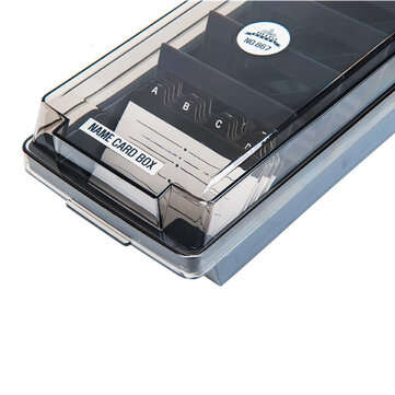JIELISI 867 4 Divider Board Business Card Box Large Capacity File Index Card Storage Box Office Stor