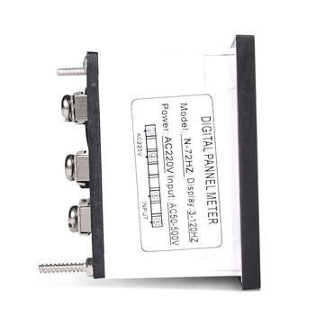 N-72HZ 3~120Hz 68mm Hole Size Digital Frequency Meter 73mm Square Panel LED Display Electrical Hertz