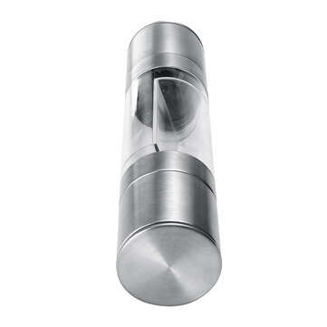 2 in 1 Premium Stainless Steel Glass Salt & Pepper Mill Grinder Kitchen Accessories