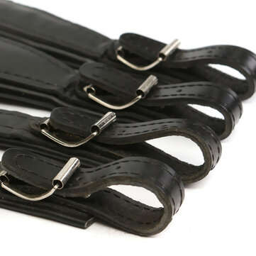 4pcs Black Thickness Guitar Accordion Strap PU Leather Shoulder Straps Belt Adjustable 2 Short 2 Lon